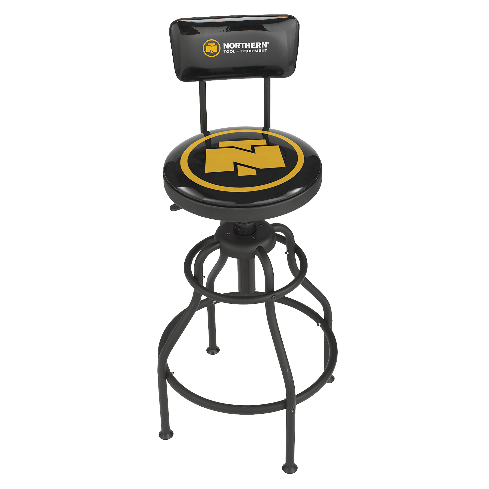 Northern Tool + Equipment Adjustable Swivel Shop Stool with Backrest, 26in.–32in.H, 275-Lb. Capacity